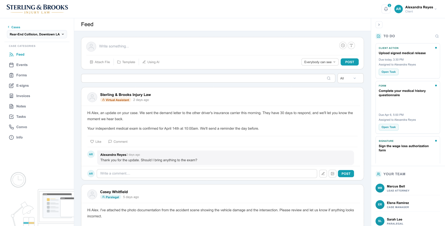 CaseActive standalone client portal dashboard