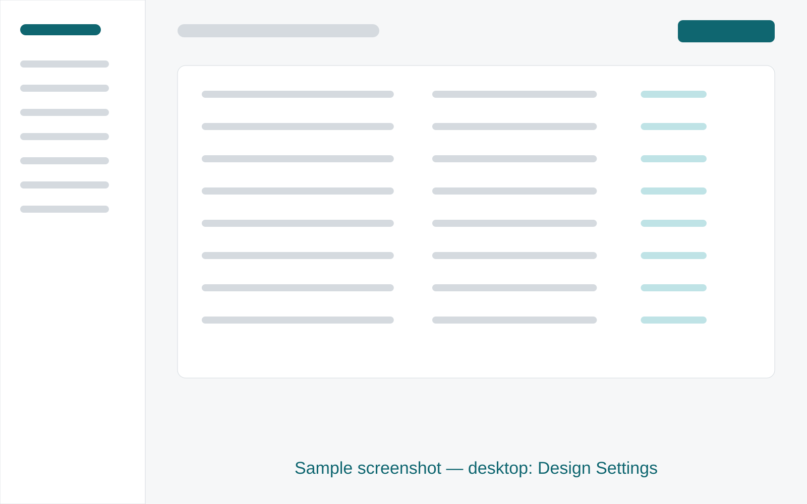 The Design Settings card with the firm's logo and two colors set